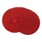 Contemporary Home Living Woven Round Floral Placemats - 15" - Cherry Red - Set of 6